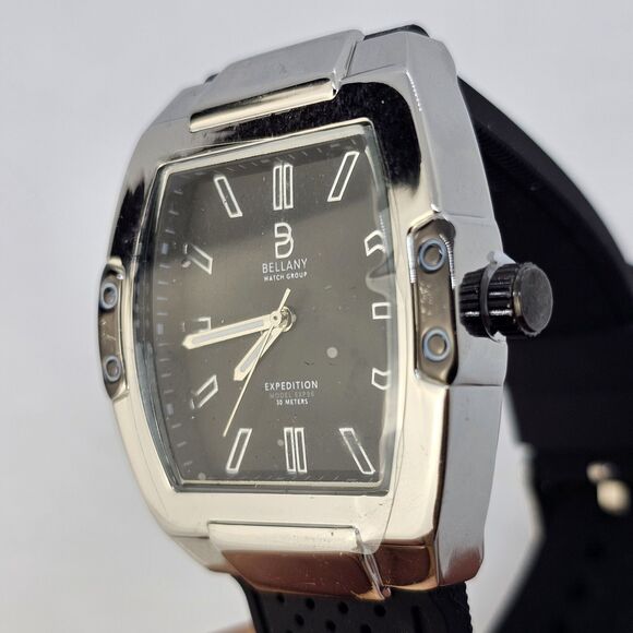 Bellany Expedition Men's Watch 41MM Gray Case Black Dial Black Plastic Bands - Picture 3 of 13